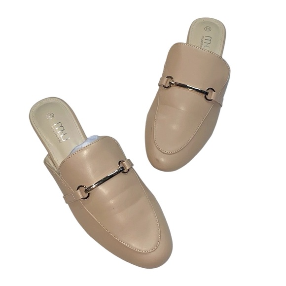 Shoes - Tan Faux Leather Slip On Loafers, Size 9.5